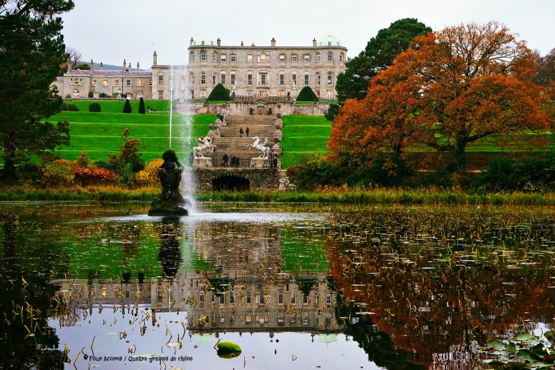 powerscourt-house-autumn-colours-triton-lake-reflection