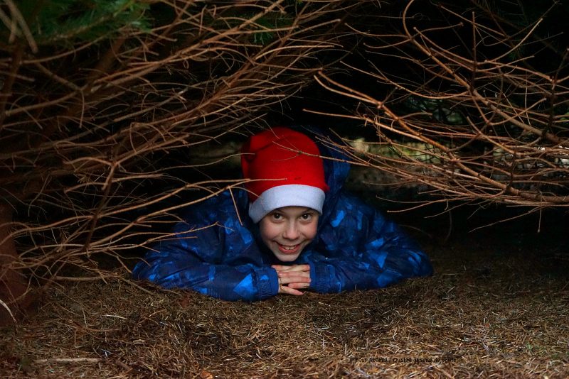 boy-santa-hat-hides-under-christmas-tree