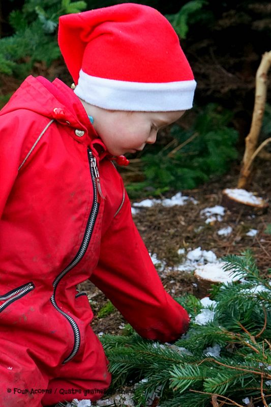 elf-child-red-santa-hat-touches-snow