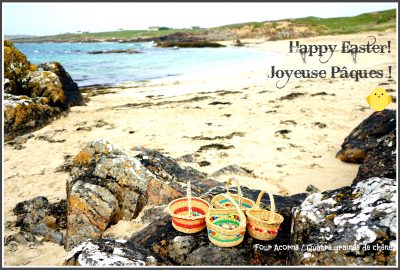 Easter, eggs, egg hunt, chocolate, Easter bunny, beach, Connemara, Clifden, baskets, Pâques, oeufs, chocolat, chasse aux oeufs, Irlande, Ireland