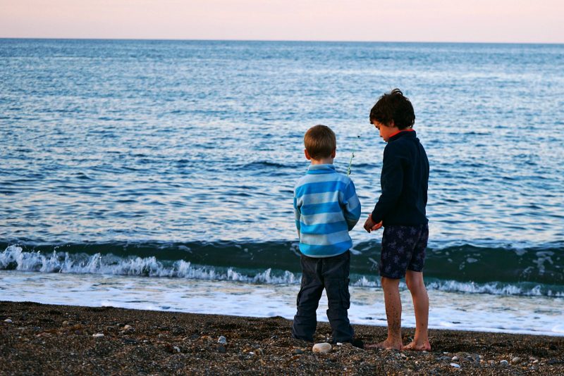 boys-fishing-sea-brothers-dusk